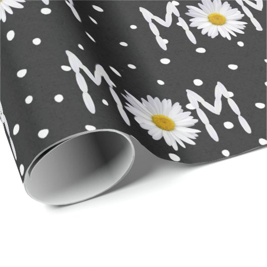 Mama Daisy auf Polka Dots Wrapping Paper Geschenkpapier (Rolleneckpunkt)