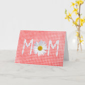 Mama Daisy auf Rot-Weiß-Gingham Karte (Gelbe Blume)