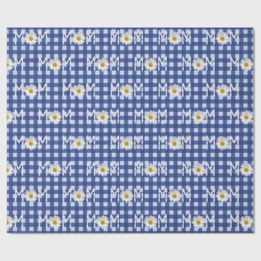 Mama Daisy on Gingham Geschenkpapier (Flach)