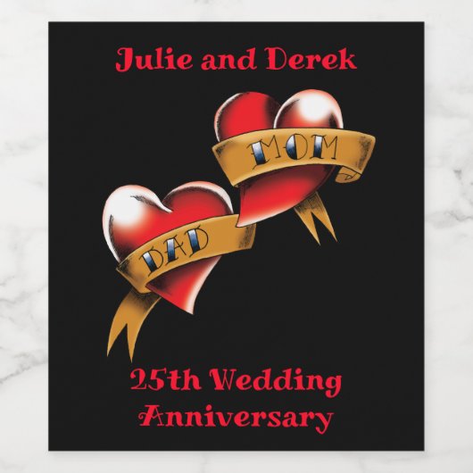 Mama & Dan-Party Weinetikett (Einzelnes Label)