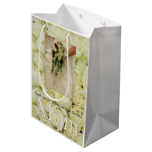 Mama-Dank für gehen ich hinunter Gang Mittlere Geschenktüte (Rückseite Schrägansicht)