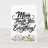 Mama Danke für Alles Aquarell Wildblumen Karte (Vorderseite)