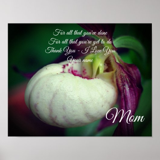 Mama Danke Liebe Lady Slipper Personalisiert Poster (Vorne)