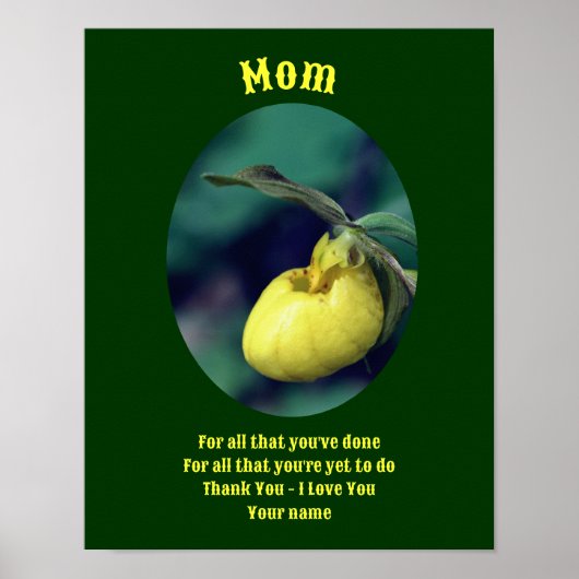 Mama Danke Liebe Lady Slipper Personalisiert Poster (Vorne)