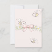 Mama dankt den Mädchen mit rosa Schleife bei Bees  Dankeskarte (Rückseite)