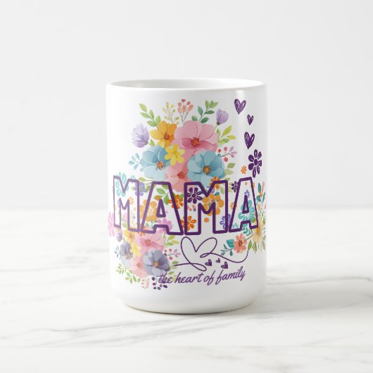 Mama, das Herz der Familie Modedesign  Kaffeetasse (Mittel)