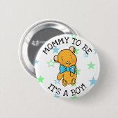 Mama, das ist ein Baby Teddy Bear Baby Shower Button (Vorne & Hinten)