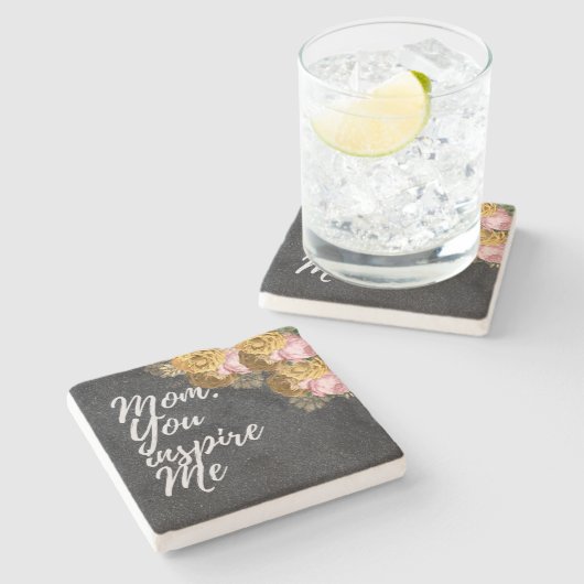 Mama, dass du mir Stone Untersetzer Inspiriere (Seitenansicht)