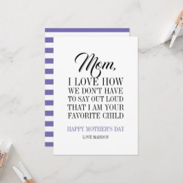 Mama, dass ich Ihre Lieblingstagskarte für Mutter  Karte