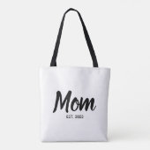 Mama Datum Schwarz Schrift Benutzerdefinierter Tex Tasche (Rückseite)