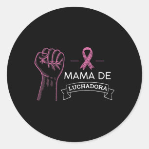 Mama De Luchadora Breast Cancer Awareness Mama Spa Runder Aufkleber
