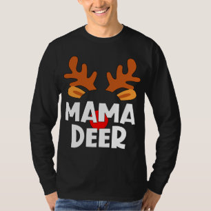 Mama Deer Matching Family Tribe Weihnachtsmann T-Shirt
