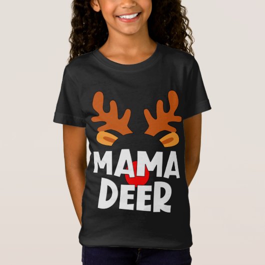 Mama Deer Matching Family Tribe Weihnachtsmann T-Shirt (Vorderseite)