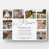 Mama definiert Muttertagsfoto Collage Keepake Fotoplatte (Vorderseite)