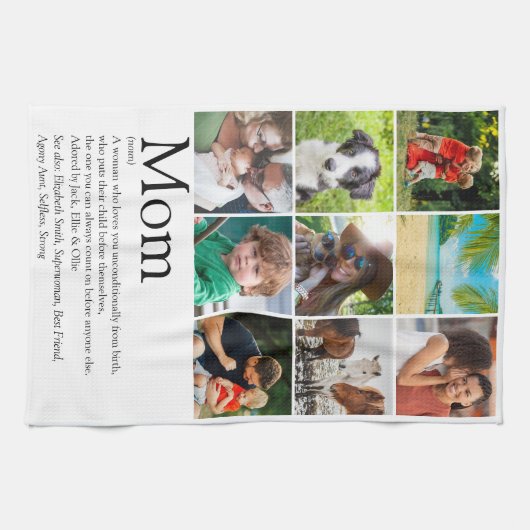 Mama Definition 9 FotoCollage Geschirrtuch (Horizontal)