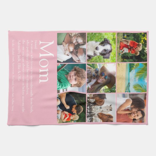 Mama Definition 9 Fotomaterial rosa Geschirrtuch (Horizontal)