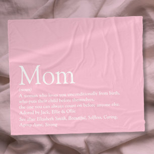 Mama Definition Lustig Coole Rosa Fleece-Decke Fleecedecke