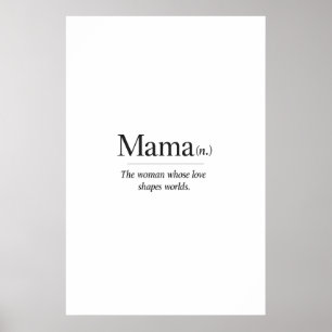 Mama-Definition Muttertag Minimalistisch Poster