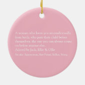 Mama-Definition-Zitat rosa Keramik Ornament (Hinten)