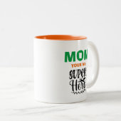 Mama dein Superheld Zweifarbige Tasse (VorderseiteRechts)