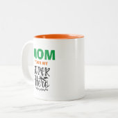 Mama dein Superheld Zweifarbige Tasse (Vorderseite Links)
