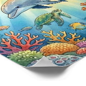 Mama Delfin und Kalb-Kinderstube Poster (Ecke)