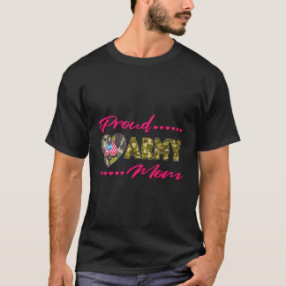 Mama der Armee Camouflage Flag Hunde Tags Militärm T-Shirt