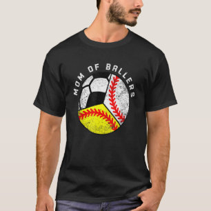 Mama der Ballers Baseball Softball-Fußball-Mama T-Shirt