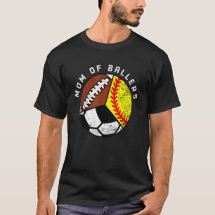 Mama der Ballers Softball Fußball-Mama T-Shirt