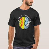 Mama der Ballers Softball Volleyball-Mama T-Shirt (Vorderseite)