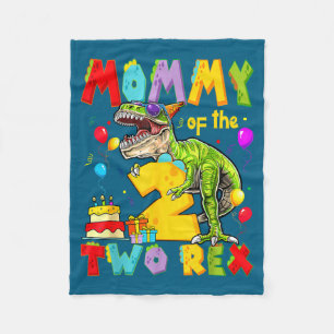 Mama der beiden Rex 2. Geburtstagsjunge Dinosaurie Fleecedecke