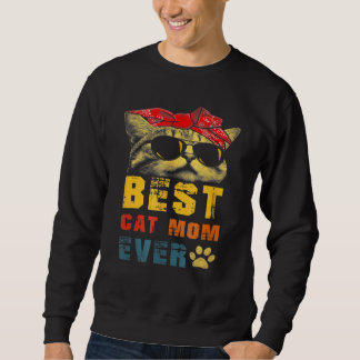 Mama der besten Katze je Vintage Katze Cool Sungla Sweatshirt