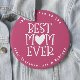 Mama der besten Mutter je Herznamen Berry Pink Wei Button