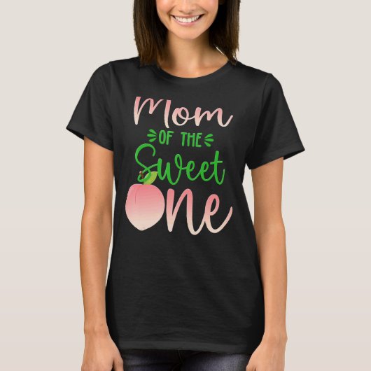 Mama der Birthday One Peach 1. Summer Fruit Fam T-Shirt (Vorderseite)