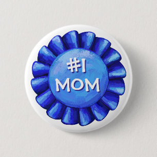 Mama der blaues Band-Zahl-eine Button