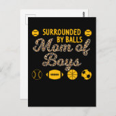 Mama der Boys Soccer Baseball Basketball Sons Postkarte (Vorne/Hinten)