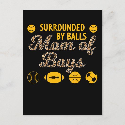 Mama der Boys Soccer Baseball Basketball Sons Postkarte (Vorderseite)