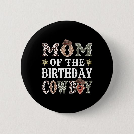 Mama der Cowboy-Rodeo-Mama Button (Vorderseite)