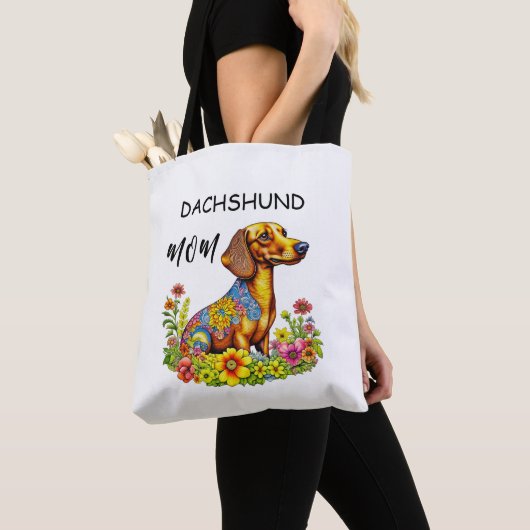 Mama der Dackel von niedlichen Cartoon Tasche (Von Nahem)