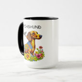 Mama der Dackel von niedlichen Cartoon Tasse (Vorderseite Links)