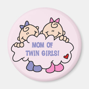 Mama der Doppelmädchen-T-Shirts und der Geschenke Magnet