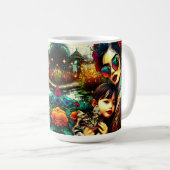 Mama der Farben und Tochter Asiatischer Blumengart Kaffeetasse (VorderseiteRechts)