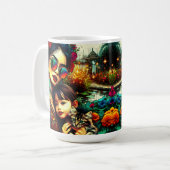 Mama der Farben und Tochter Asiatischer Blumengart Kaffeetasse (Vorderseite Links)
