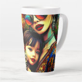 Mama der Farben und Tochter Asiatischer Blumengart Milchtasse (Rechte Ecke)