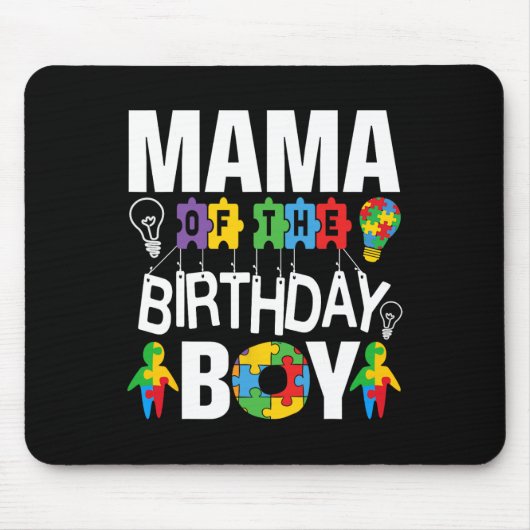Mama der Geburtstagsjunge Autismus-Mama Mousepad (Vorne)