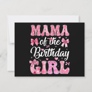 Mama der Geburtstagskameradine Rosa Coquette Bow Feiertagskarte