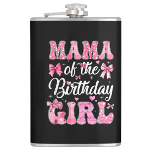 Mama der Geburtstagskameradine Rosa Coquette Bow Flachmann