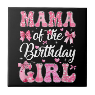 Mama der Geburtstagskameradine Rosa Coquette Bow Fliese