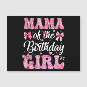 Mama der Geburtstagskameradine Rosa Coquette Bow Magnetkarte