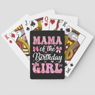 Mama der Geburtstagskameradine Rosa Coquette Bow Spielkarten